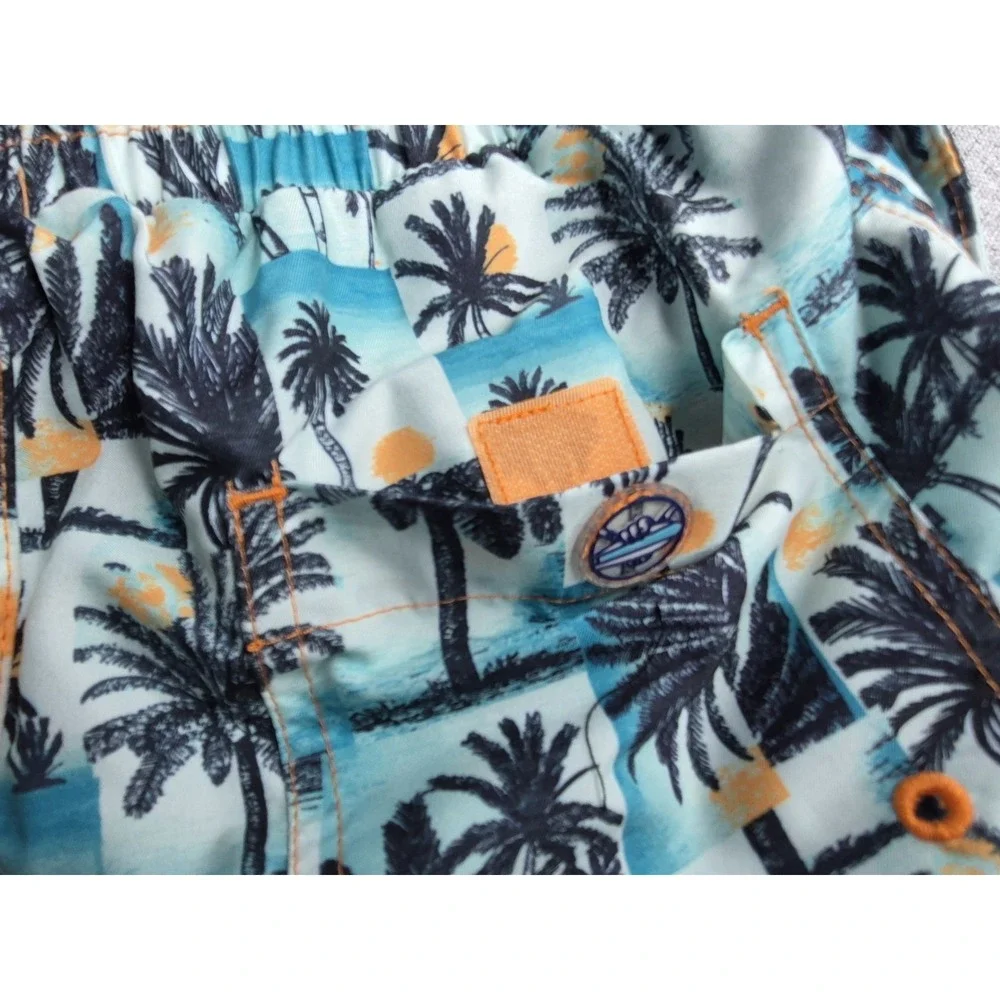 Beach Bros Boys Size 8 Lined UPF Swim Trunks Shorts NEW Tropical Beach Palms